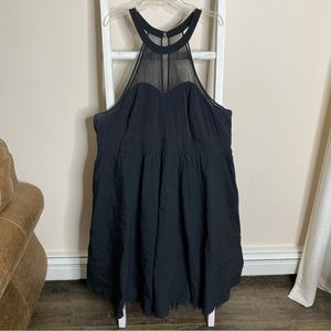 Torrid Black High Neck Mesh Halter Midi Dress. Size 28.